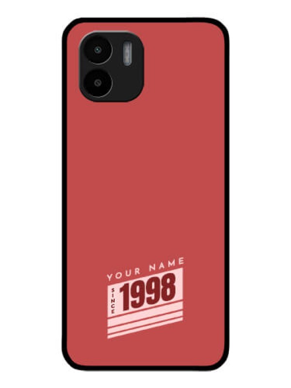 Custom Xiaomi Redmi A1 Custom Glass Phone Case - Red custom year of birth Design