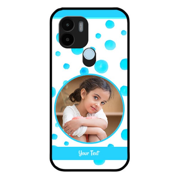 Xiaomi Redmi A2 Plus Photo Printing on Glass Case - Blue Bubbles Pattern Design Xiaomi Redmi A2 Plus Photo Printing on Glass Case - Blue Bubbles Pattern Design