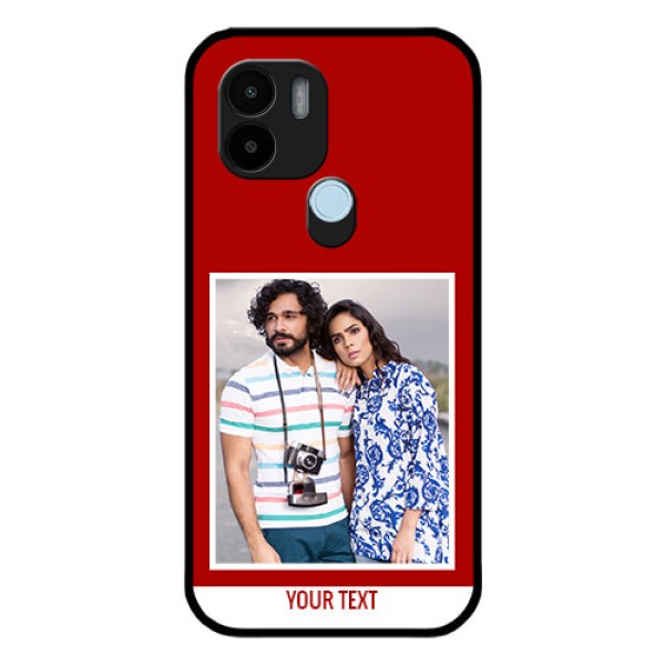 Xiaomi Redmi A2 Plus Personalized Glass Phone Case - Simple Red Color Design Xiaomi Redmi A2 Plus Personalized Glass Phone Case - Simple Red Color Design