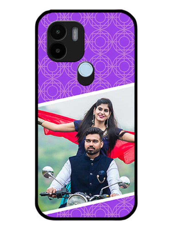 Custom Xiaomi Redmi A2 Plus Custom Glass Phone Case - Violet Pattern Design