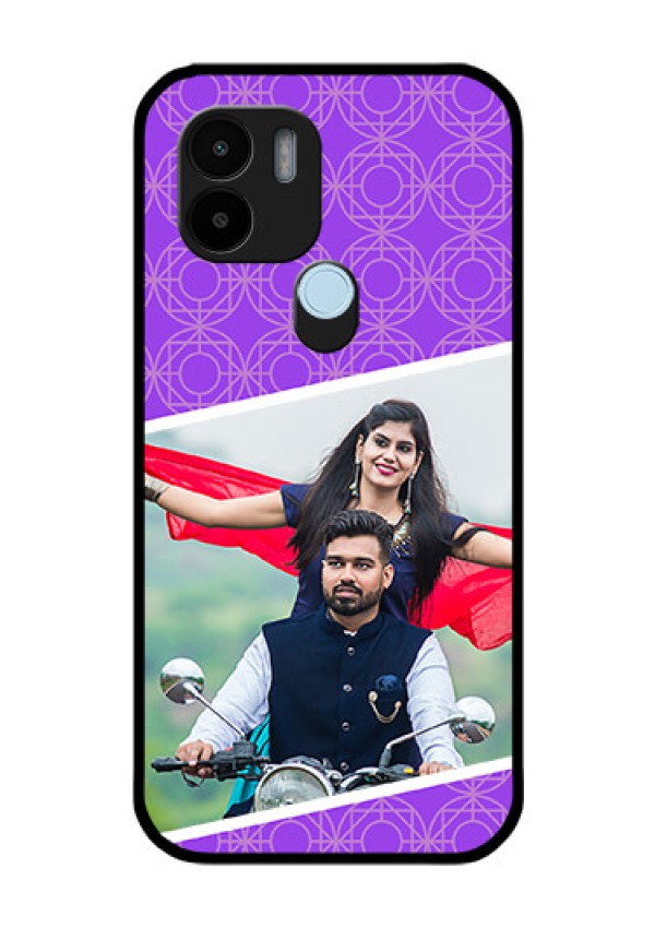 Xiaomi Redmi A2 Plus Custom Glass Phone Case - Violet Pattern Design