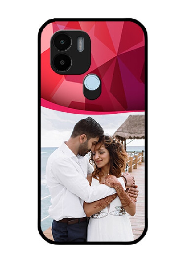 Xiaomi Redmi A2 Plus Custom Glass Mobile Case - Red Abstract Design