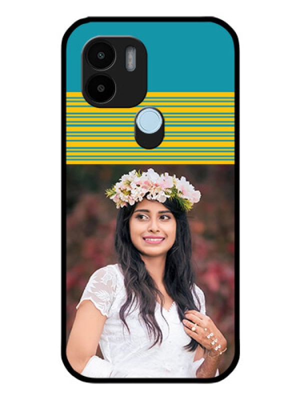 Custom Xiaomi Redmi A2 Plus Custom Glass Phone Case - Yellow & Blue Design
