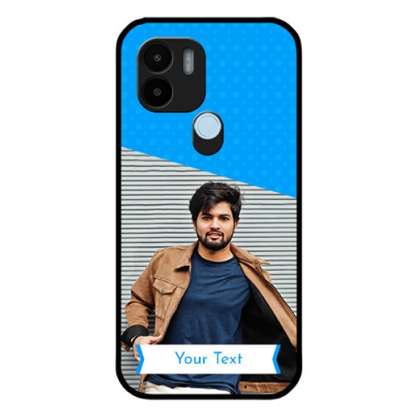 Xiaomi Redmi A2 Plus Photo Printing on Glass Case - Simple Blue Color Design Xiaomi Redmi A2 Plus Photo Printing on Glass Case - Simple Blue Color Design