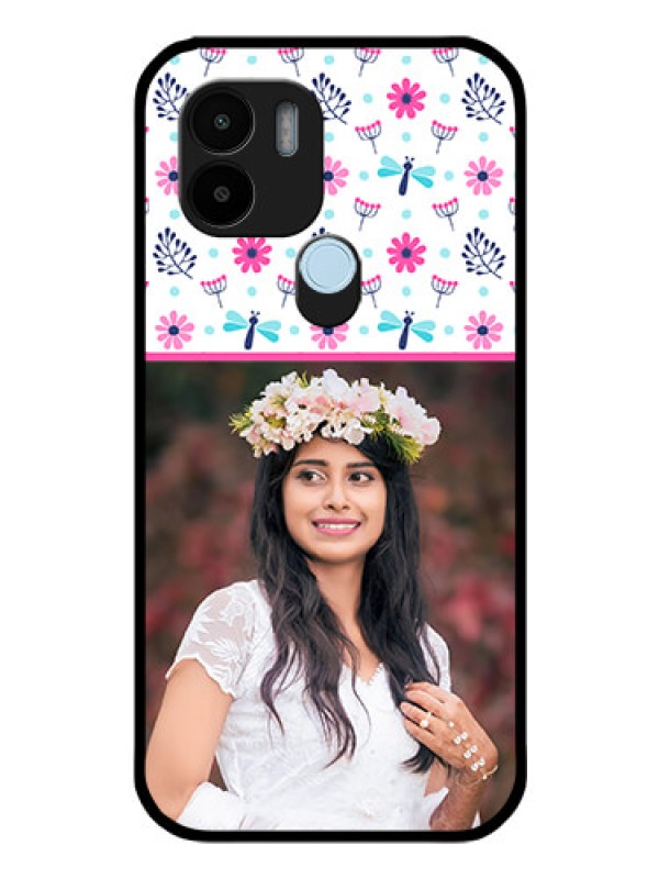Custom Xiaomi Redmi A2 Plus Photo Printing on Glass Case - Colorful Flower Design