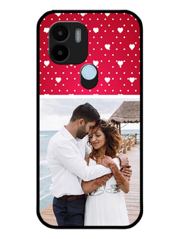 Custom Xiaomi Redmi A2 Plus Photo Printing on Glass Case - Hearts Mobile Case Design