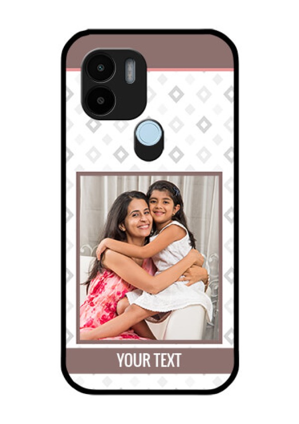 Xiaomi Redmi A2 Plus Photo Printing on Glass Case - Simple Diamond Design