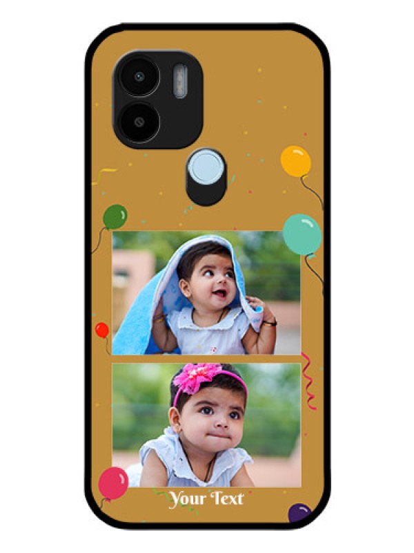 Custom Xiaomi Redmi A2 Plus Personalized Glass Phone Case - Image Holder with Birthday Celebrations Design