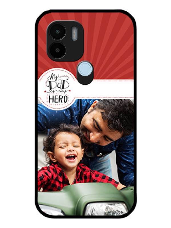 Custom Xiaomi Redmi A2 Plus Photo Printing on Glass Case - My Dad Hero Design