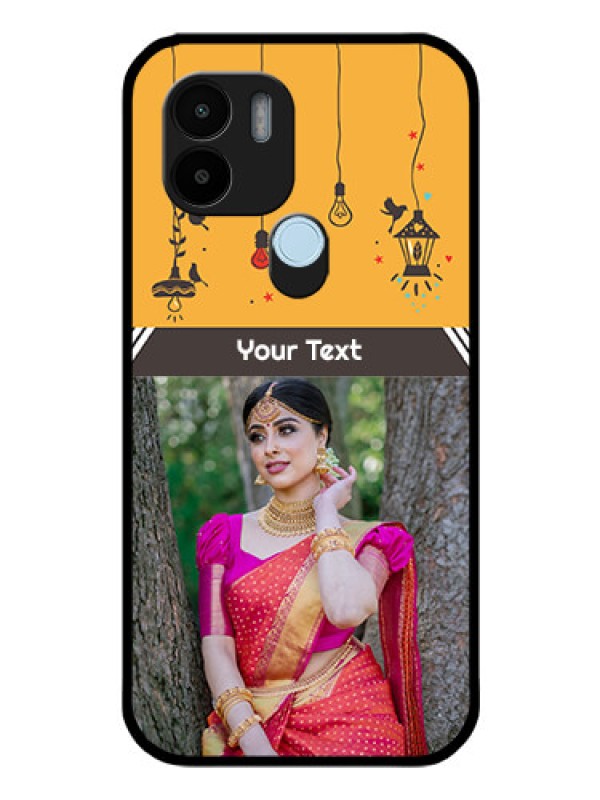 Custom Xiaomi Redmi A2 Plus Custom Glass Mobile Case - with Family Picture and Icons