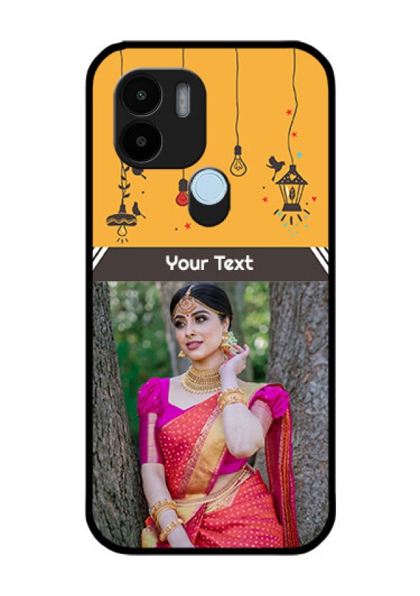 Xiaomi Redmi A2 Plus Custom Glass Mobile Case - with Family Picture and Icons