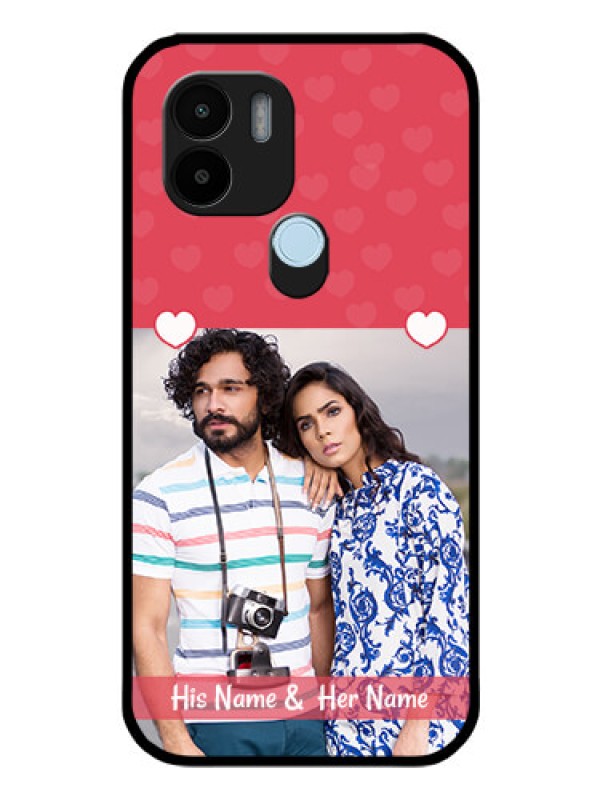 Custom Xiaomi Redmi A2 Plus Photo Printing on Glass Case - Simple Love Design