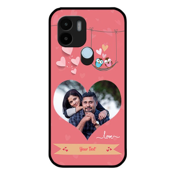 Xiaomi Redmi A2 Plus Personalized Glass Phone Case - Peach Color Love Design Xiaomi Redmi A2 Plus Personalized Glass Phone Case - Peach Color Love Design
