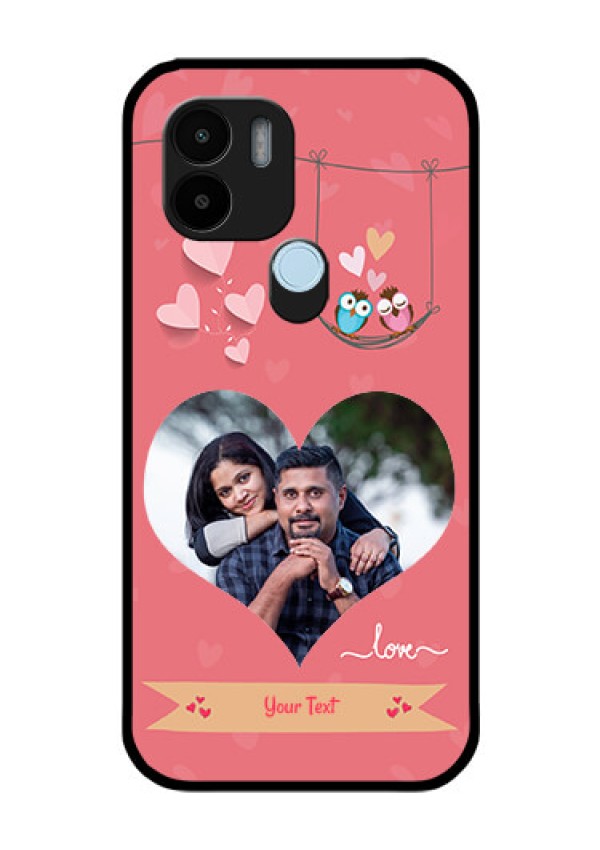 Xiaomi Redmi A2 Plus Personalized Glass Phone Case - Peach Color Love Design