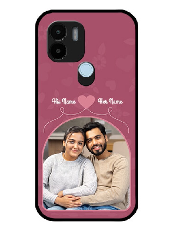 Custom Xiaomi Redmi A2 Plus Photo Printing on Glass Case - Love Floral Design