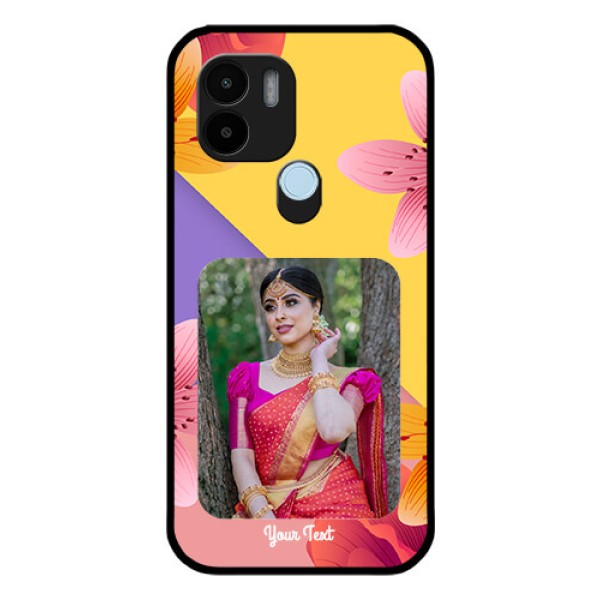 Xiaomi Redmi A2 Plus Custom Glass Mobile Case - 3 Image With Vintage Floral Design Xiaomi Redmi A2 Plus Custom Glass Mobile Case - 3 Image With Vintage Floral Design