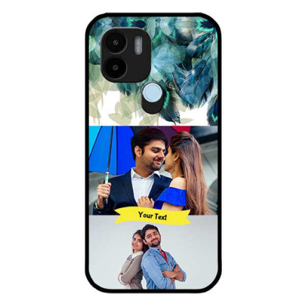 Xiaomi Redmi A2 Plus Personalized Glass Phone Case - Image with Boho Peacock Feather Design Xiaomi Redmi A2 Plus Personalized Glass Phone Case - Image with Boho Peacock Feather Design