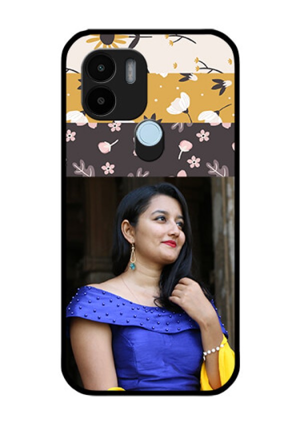 Xiaomi Redmi A2 Plus Custom Glass Phone Case - Stylish Floral Design