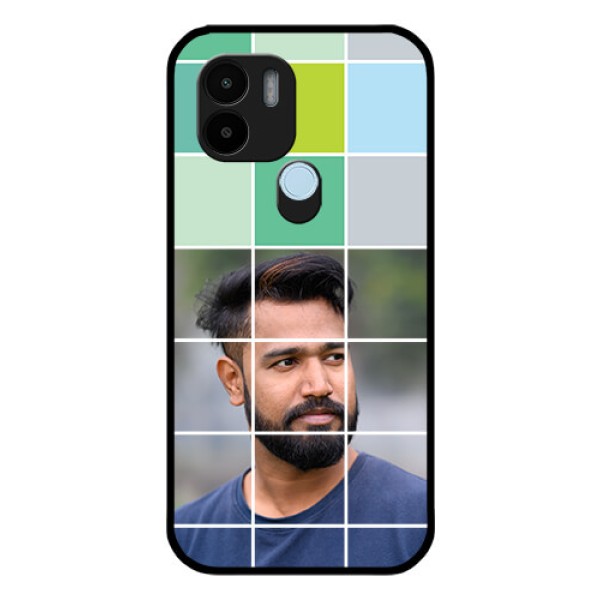 Xiaomi Redmi A2 Plus Photo Printing on Glass Case - with white box pattern
