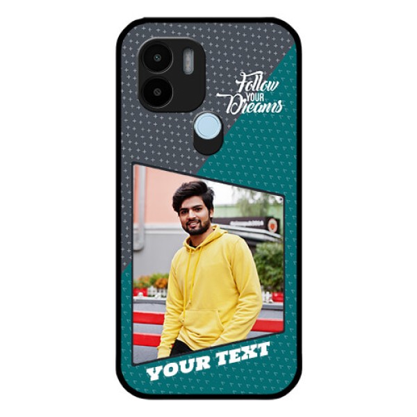 Xiaomi Redmi A2 Plus Personalized Glass Phone Case - Background Pattern Design with Quote Xiaomi Redmi A2 Plus Personalized Glass Phone Case - Background Pattern Design with Quote