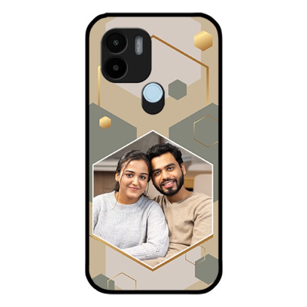 Xiaomi Redmi A2 Plus Photo Printing on Glass Case - Stylish Hexagon Pattern Design