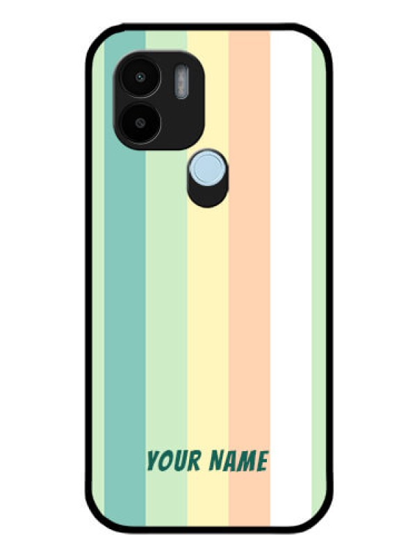Custom Xiaomi Redmi A2 Plus Photo Printing on Glass Case - Multi-colour Stripes Design