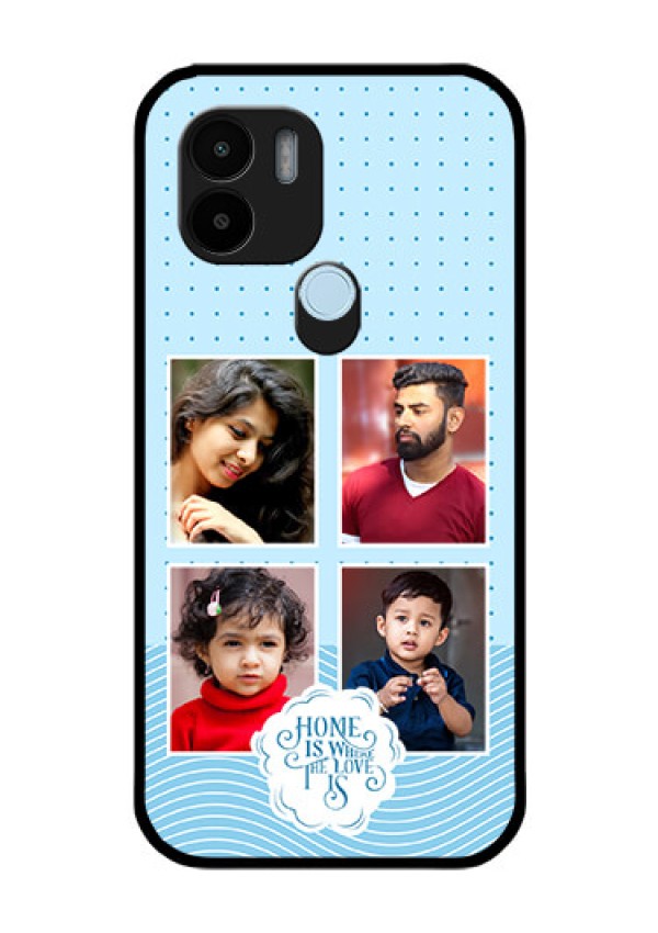 Xiaomi Redmi A2 Plus Custom Glass Phone Case - Cute love quote with 4 pic upload Design