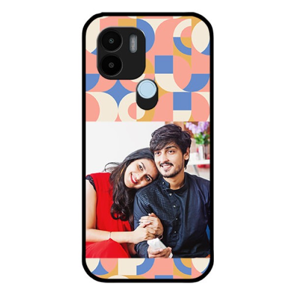 Xiaomi Redmi A2 Plus Photo Printing on Glass Case - Semi-circle Maze Pattern Design Xiaomi Redmi A2 Plus Photo Printing on Glass Case - Semi-circle Maze Pattern Design