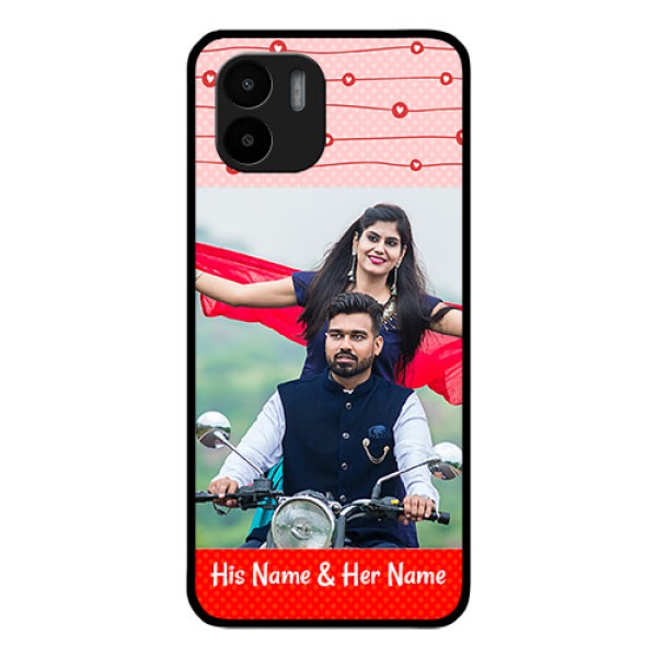 Xiaomi Redmi A2 Personalized Glass Phone Case - Red Pattern Case Design Xiaomi Redmi A2 Personalized Glass Phone Case - Red Pattern Case Design