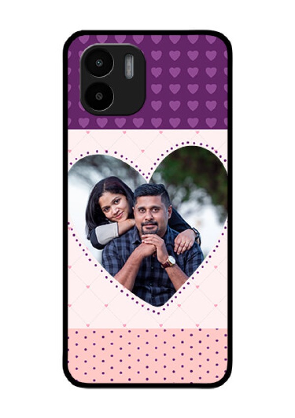 Xiaomi Redmi A2 Custom Glass Phone Case - Violet Love Dots Design