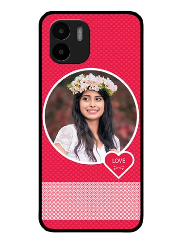 Custom Xiaomi Redmi A2 Personalised Glass Phone Case - Pink Pattern Design