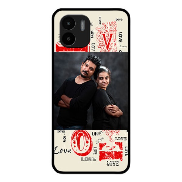 Xiaomi Redmi A2 Photo Printing on Glass Case - Trendy Love Design Case