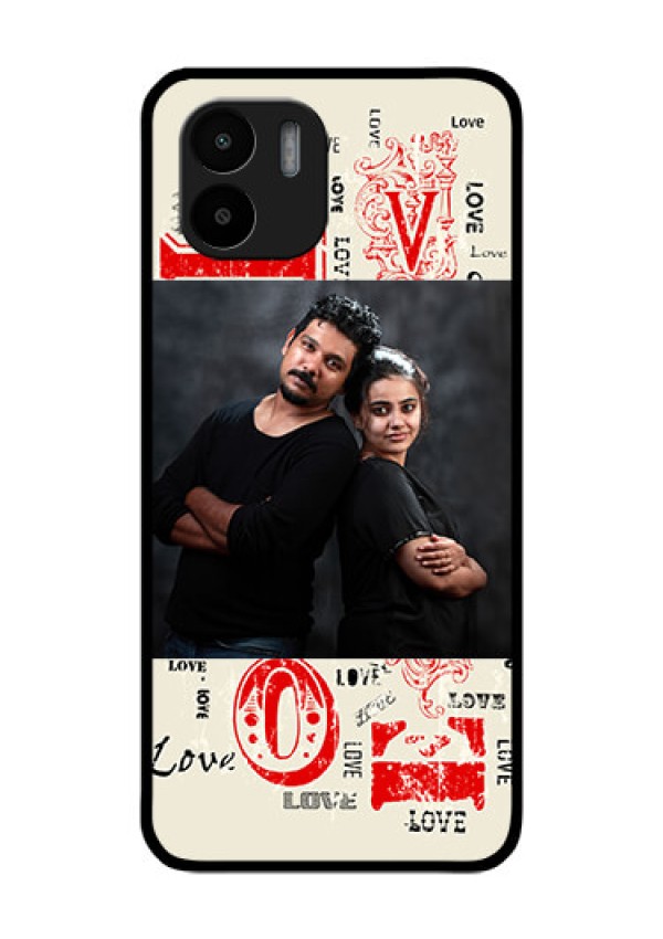 Xiaomi Redmi A2 Photo Printing on Glass Case - Trendy Love Design Case