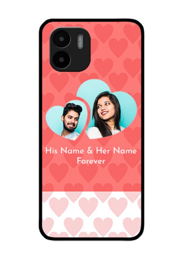 Xiaomi Redmi A2 Personalized Glass Phone Case - Couple Pic Upload Design