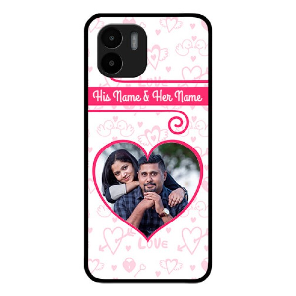 Xiaomi Redmi A2 Personalized Glass Phone Case - Heart Shape Love Design Xiaomi Redmi A2 Personalized Glass Phone Case - Heart Shape Love Design