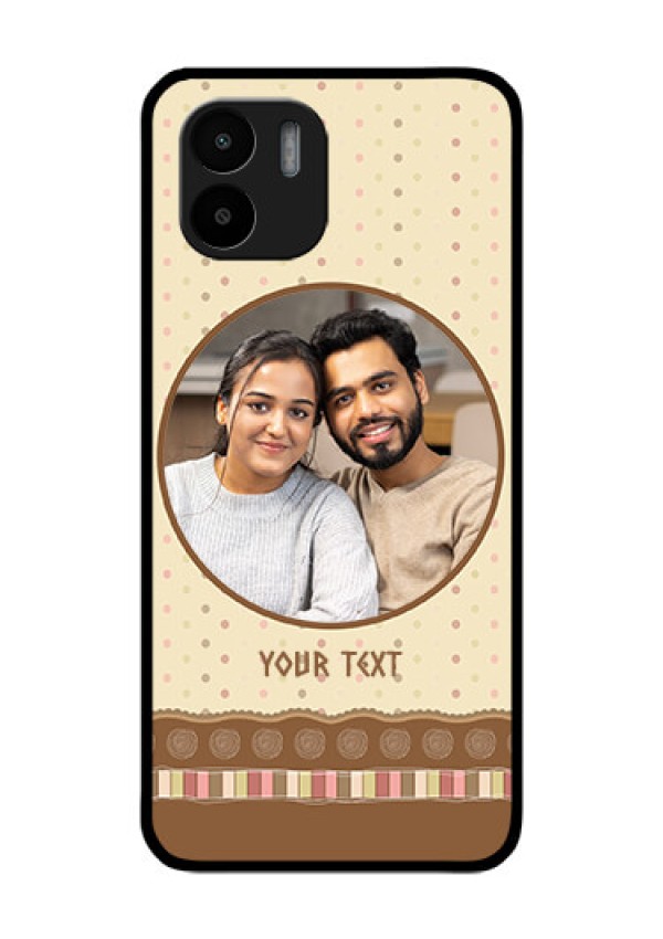 Xiaomi Redmi A2 Custom Glass Mobile Case - Brown Dotted Mobile Case Design