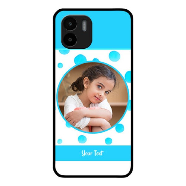 Xiaomi Redmi A2 Photo Printing on Glass Case - Blue Bubbles Pattern Design Xiaomi Redmi A2 Photo Printing on Glass Case - Blue Bubbles Pattern Design