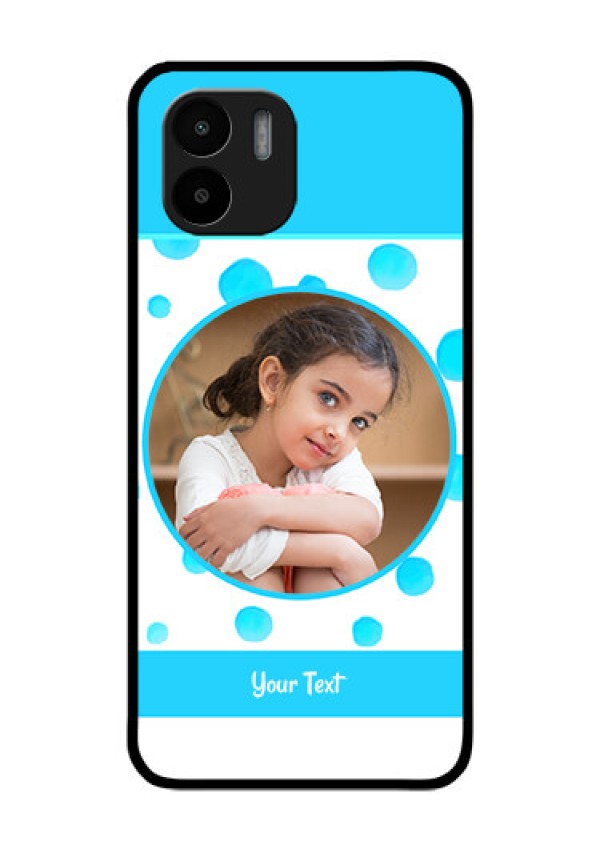 Xiaomi Redmi A2 Photo Printing on Glass Case - Blue Bubbles Pattern Design