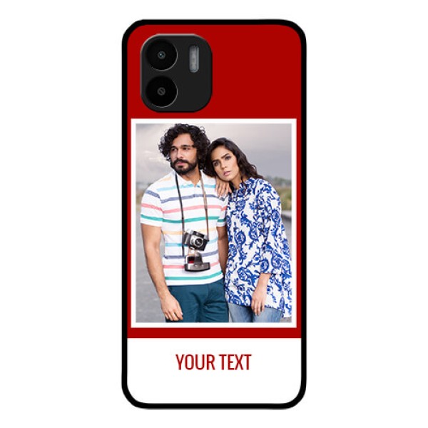 Xiaomi Redmi A2 Personalized Glass Phone Case - Simple Red Color Design Xiaomi Redmi A2 Personalized Glass Phone Case - Simple Red Color Design