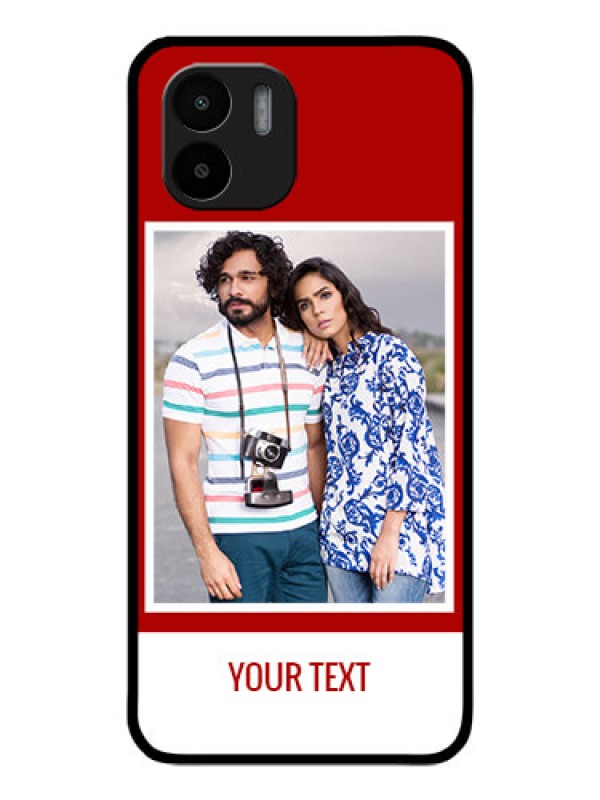 Custom Xiaomi Redmi A2 Personalized Glass Phone Case - Simple Red Color Design