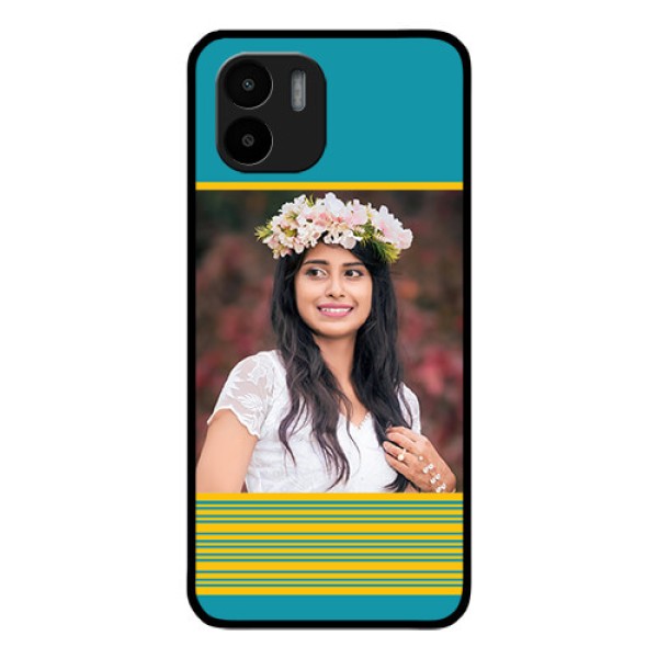 Xiaomi Redmi A2 Custom Glass Phone Case - Yellow & Blue Design