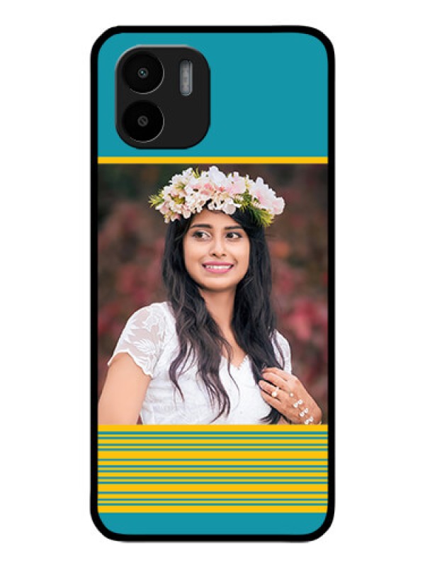 Custom Xiaomi Redmi A2 Custom Glass Phone Case - Yellow & Blue Design