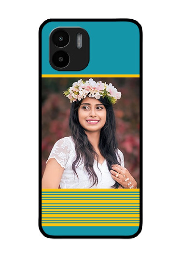 Xiaomi Redmi A2 Custom Glass Phone Case - Yellow & Blue Design