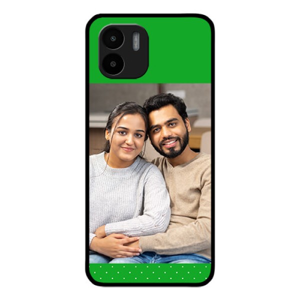 Xiaomi Redmi A2 Personalized Glass Phone Case - Green Pattern Design