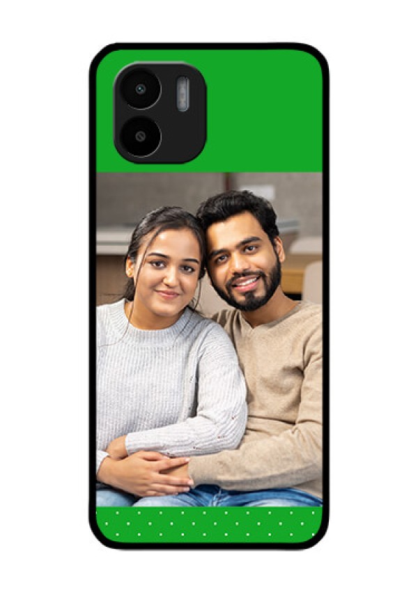 Xiaomi Redmi A2 Personalized Glass Phone Case - Green Pattern Design