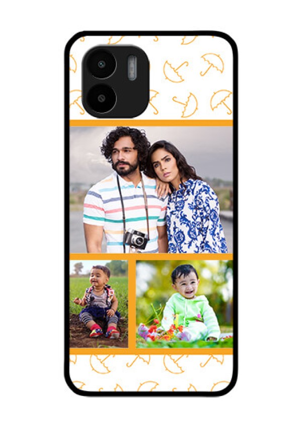 Xiaomi Redmi A2 Custom Glass Mobile Case - Yellow Pattern Design