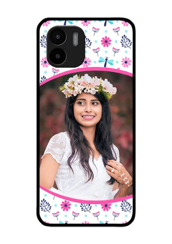 Xiaomi Redmi A2 Photo Printing on Glass Case - Colorful Flower Design