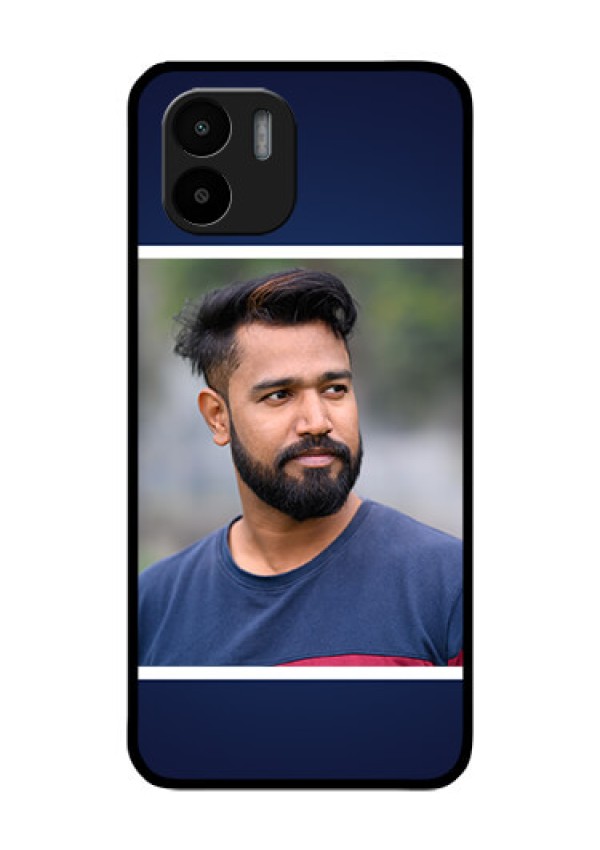 Xiaomi Redmi A2 Personalized Glass Phone Case - Simple Royal Blue Design