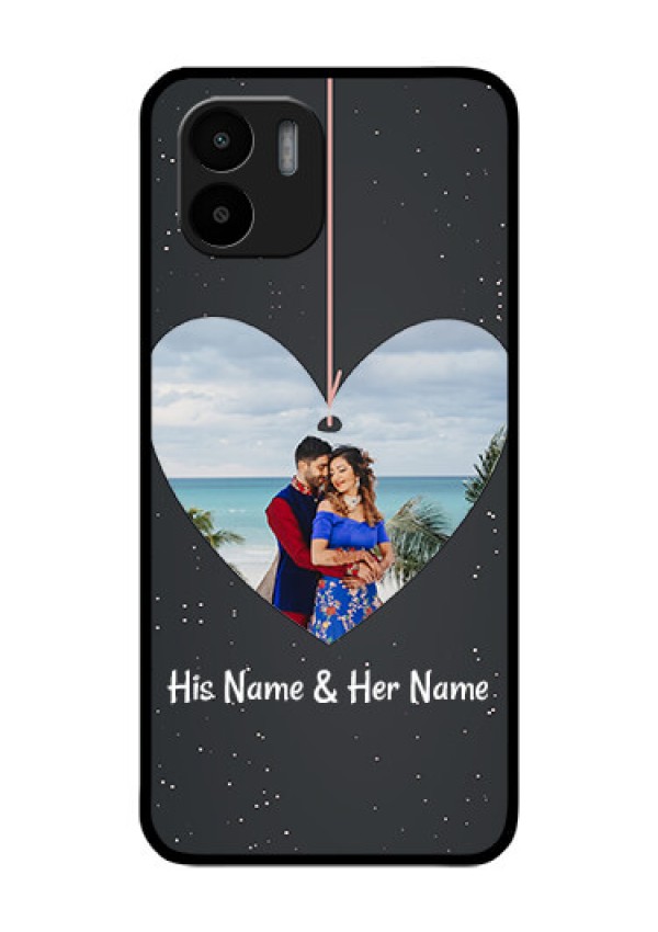 Xiaomi Redmi A2 Custom Glass Phone Case - Hanging Heart Design