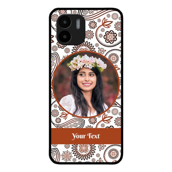 Xiaomi Redmi A2 Custom Glass Mobile Case - Abstract Flower Design Xiaomi Redmi A2 Custom Glass Mobile Case - Abstract Flower Design